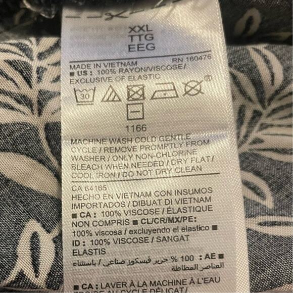 Old Navy Women‎ Maternity Rayon Dress 2X Black Foliage Print Flowy High Waist - Picture 8 of 9